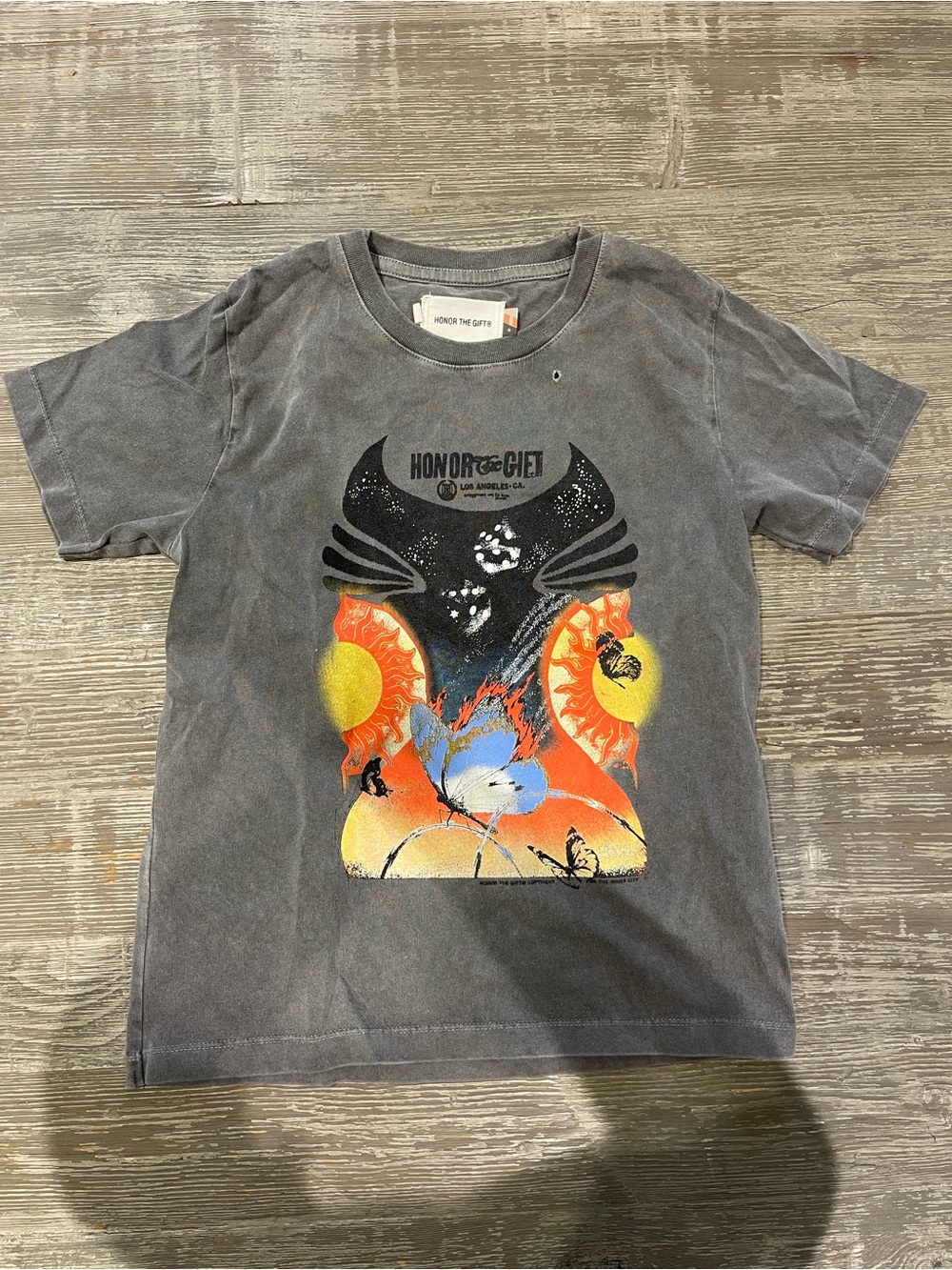 Honor The Gift Kids' Graphic Tee - Washed Charcoal